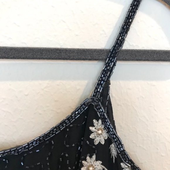 Papell Boutique Silk Beaded Evening Dress - Picture 3 of 4